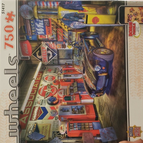 MASTERPIECES-750 Piece JEWEL OF THE GARAGE Interlocking Jigsaw Puzzle EUC - Picture 1 of 5